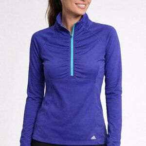 Adidas Climalite 1/4 Zip Large Purple Long Sleeve Mock Pullover Women’s Medium